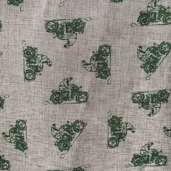 Grey Motorcycle Novelty Print Button Down Peter Pan Collar Mary West, France - Picture 10 of 10